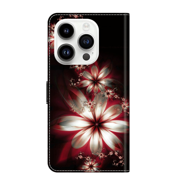 For iPhone 15 Pro Crystal 3D Shockproof Protective Leather Phone Case(Fantastic Flower) - HoMEdemic™ 