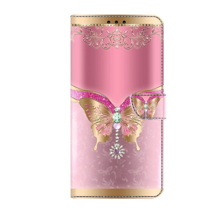For iPhone 15 Pro Crystal 3D Shockproof Protective Leather Phone Case(Pink Bottom Butterfly) - HoMEdemic™ 