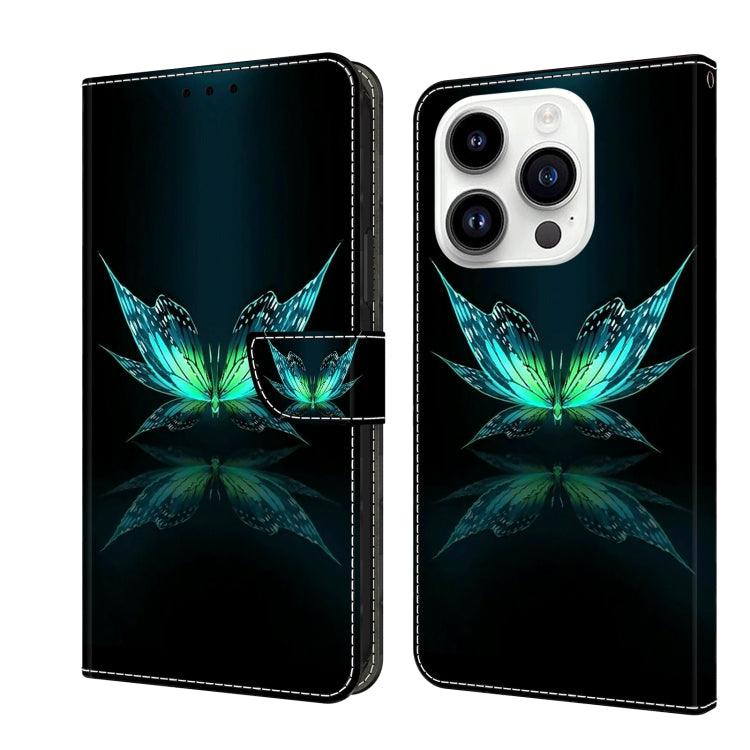 For iPhone 15 Pro Crystal 3D Shockproof Protective Leather Phone Case(Reflection Dutterfly) - HoMEdemic™ 