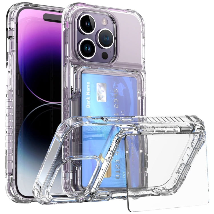 For iPhone 15 Pro Crystal Clear Flip Card Slot Phone Case(Transparent) - HoMEdemic™ 