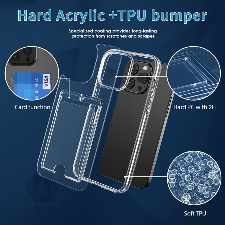 For iPhone 15 Pro Crystal Clear Wallet Air Bag Phone Case(Transparent) - HoMEdemic™ 