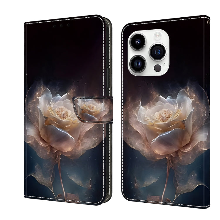 For iPhone 15 Pro Crystal Painted Leather Phone case(Peony) - HoMEdemic™ 
