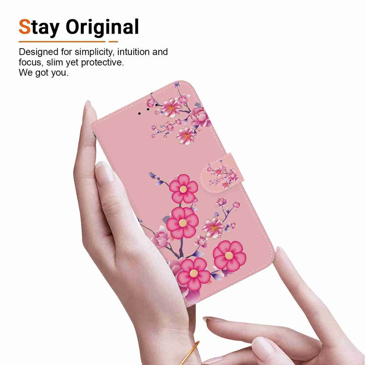 For iPhone 15 Pro Crystal Texture Colored Drawing Leather Phone Case(Cherry Blossoms) - HoMEdemic™ 