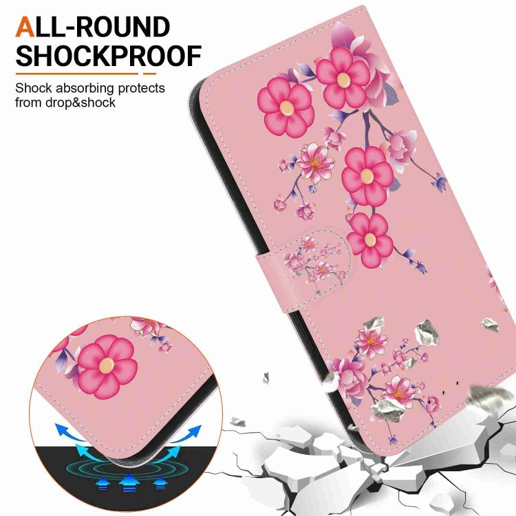 For iPhone 15 Pro Crystal Texture Colored Drawing Leather Phone Case(Cherry Blossoms) - HoMEdemic™ 