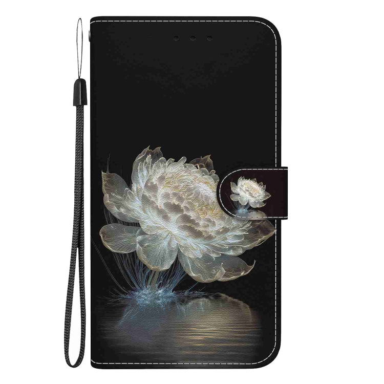 For iPhone 15 Pro Crystal Texture Colored Drawing Leather Phone Case(Crystal Peony) - HoMEdemic™ 