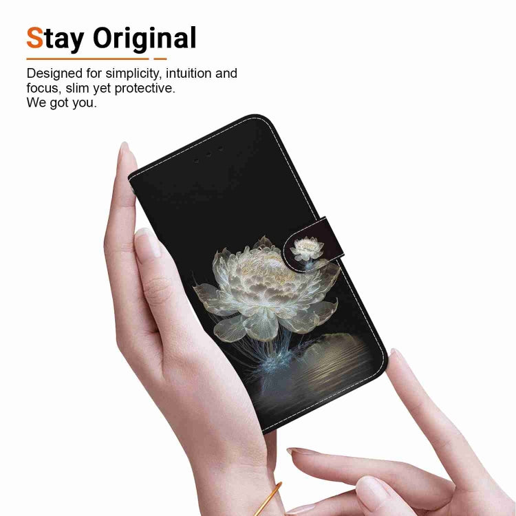 For iPhone 15 Pro Crystal Texture Colored Drawing Leather Phone Case(Crystal Peony) - HoMEdemic™ 