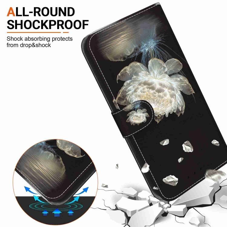 For iPhone 15 Pro Crystal Texture Colored Drawing Leather Phone Case(Crystal Peony) - HoMEdemic™ 