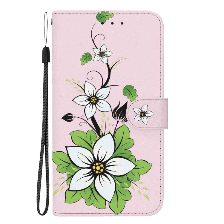 For iPhone 15 Pro Crystal Texture Colored Drawing Leather Phone Case(Lily) - HoMEdemic™ 