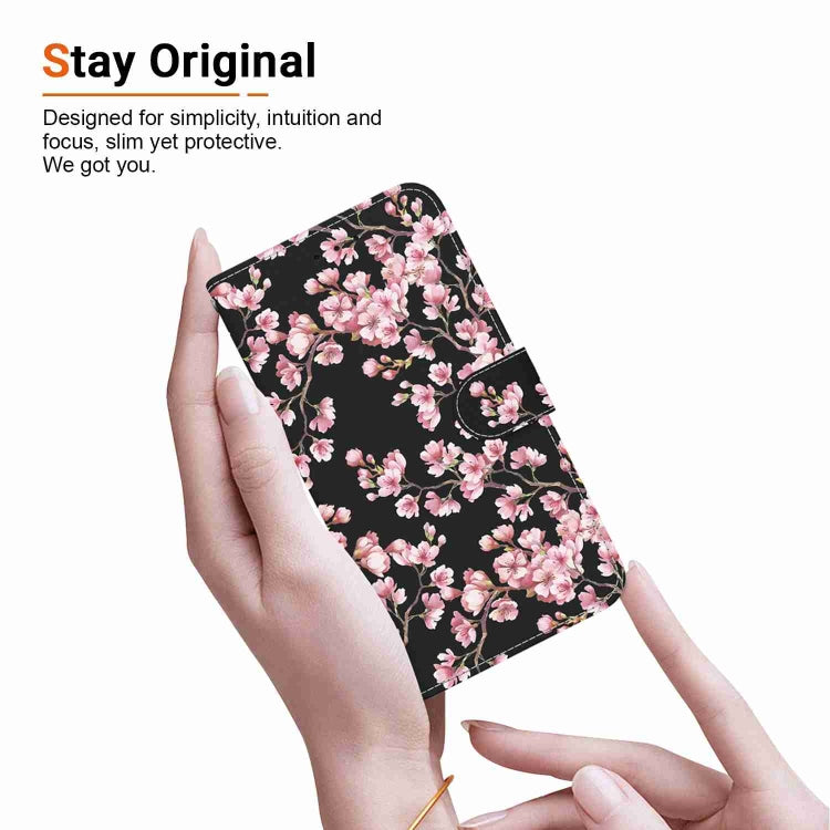 For iPhone 15 Pro Crystal Texture Colored Drawing Leather Phone Case(Plum Bossom) - HoMEdemic™ 