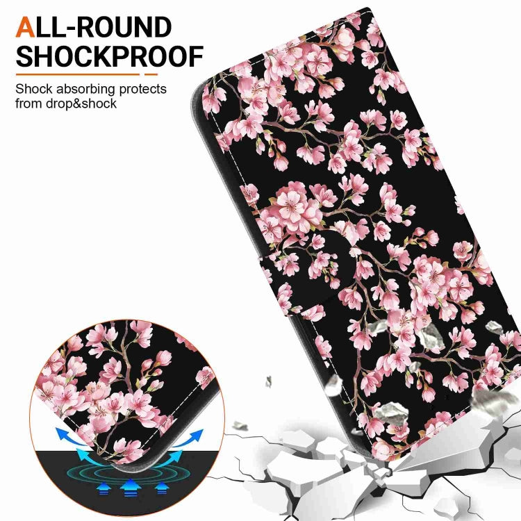 For iPhone 15 Pro Crystal Texture Colored Drawing Leather Phone Case(Plum Bossom) - HoMEdemic™ 