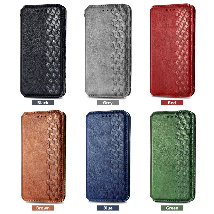 For iPhone 15 Pro Cubic Grid Pressed Magnetic Leather Phone Case(Grey) - HoMEdemic™ 