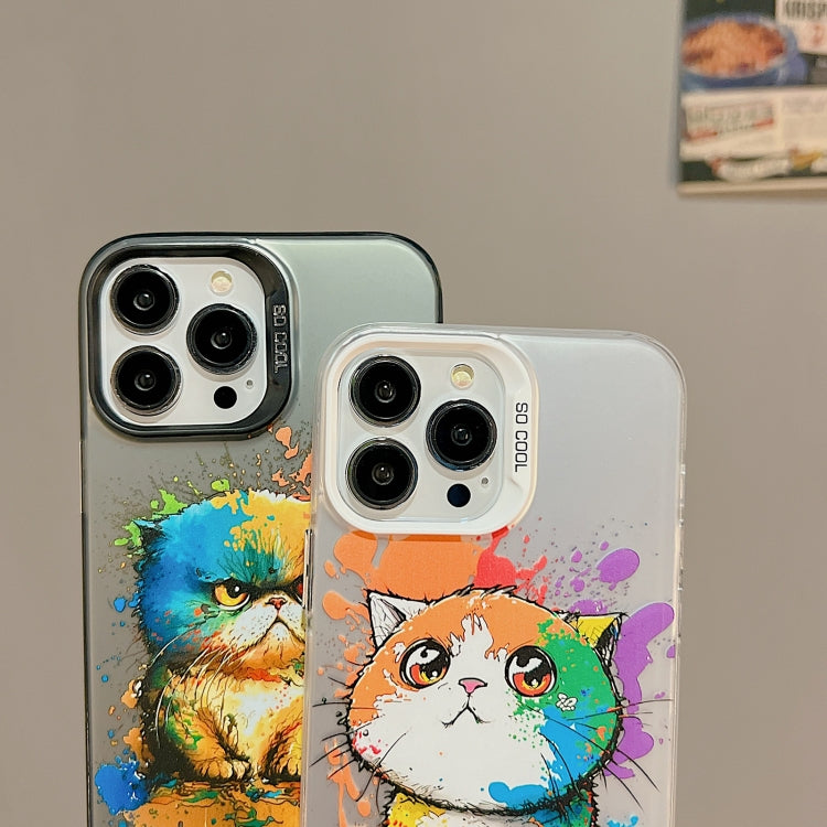 For iPhone 15 Pro Cute Animal Pattern Series PC + TPU Phone Case(Tiger) - HoMEdemic™ 