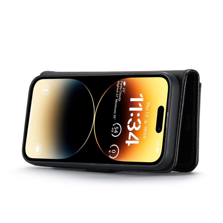 For iPhone 15 Pro DG.MING Crazy Horse Texture Detachable Magnetic Leather Phone Case(Black) - HoMEdemic™ 