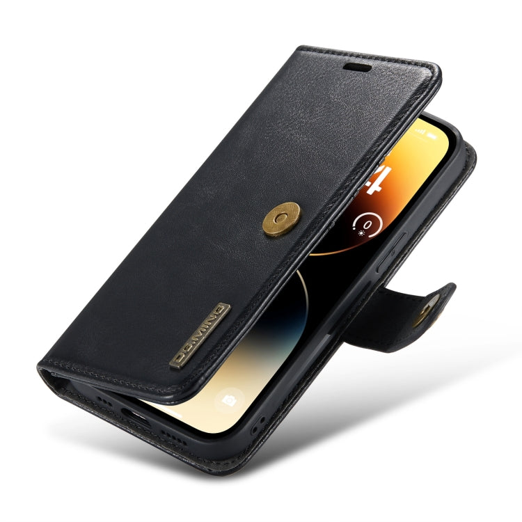 For iPhone 15 Pro DG.MING Crazy Horse Texture Detachable Magnetic Leather Phone Case(Black) - HoMEdemic™ 