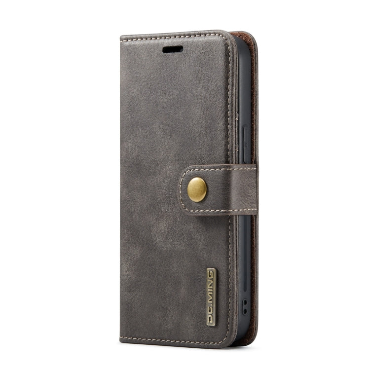 For iPhone 15 Pro DG.MING Crazy Horse Texture Detachable Magnetic Leather Phone Case(Grey) - HoMEdemic™ 