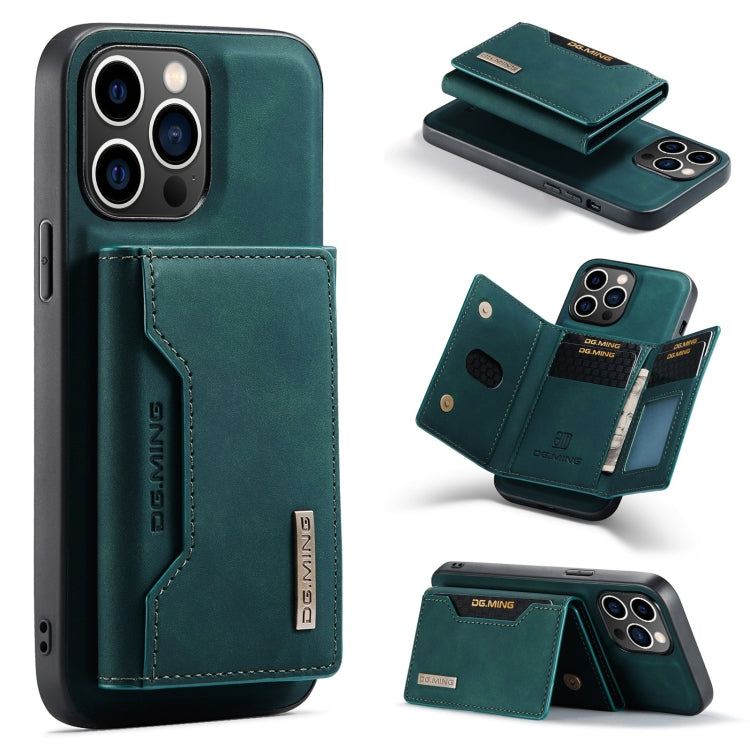 For iPhone 15 Pro DG.MING M2 Series 3-Fold Card Bag Wallet Leather Phone Case(Green) - HoMEdemic™ 