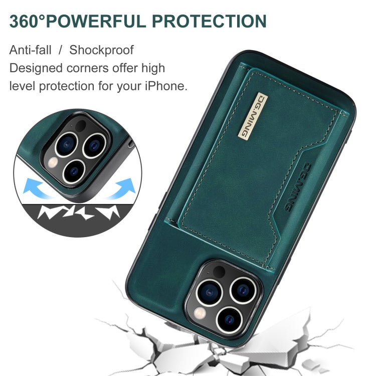For iPhone 15 Pro DG.MING M2 Series 3-Fold Card Bag Wallet Leather Phone Case(Green) - HoMEdemic™ 