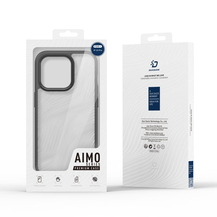 For iPhone 15 Pro DUX DUCIS Aimo Series  Frosted Feel Phone Case(Black) - HoMEdemic™ 