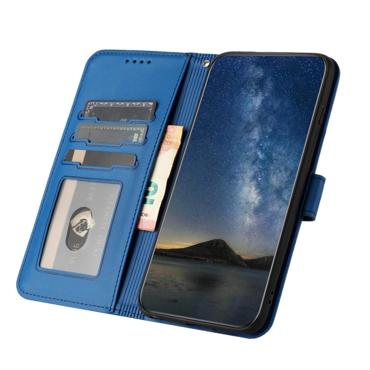 For iPhone 15 Pro Datura Flower Embossed Flip Leather Phone Case(Blue) - HoMEdemic™ 