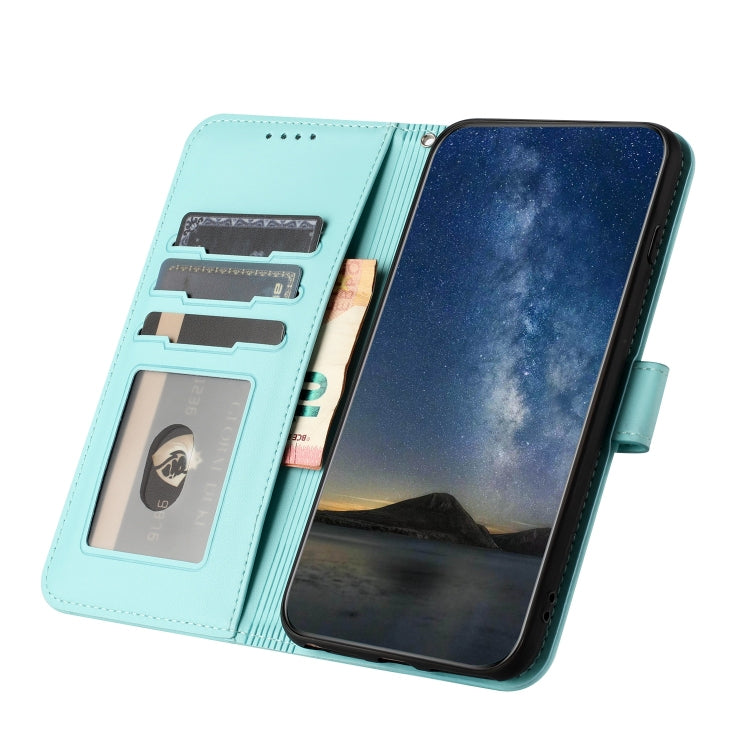 For iPhone 15 Pro Datura Flower Embossed Flip Leather Phone Case(Light blue) - HoMEdemic™ 