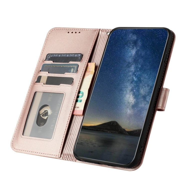 For iPhone 15 Pro Datura Flower Embossed Flip Leather Phone Case(Rose Gold) - HoMEdemic™ 