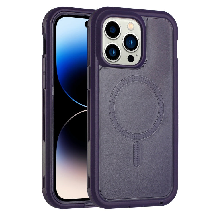 For iPhone 15 Pro Defender Series XT MagSafe Magnetic PC + TPU Shockproof Phone Case(Dark Purple) - HoMEdemic™ 