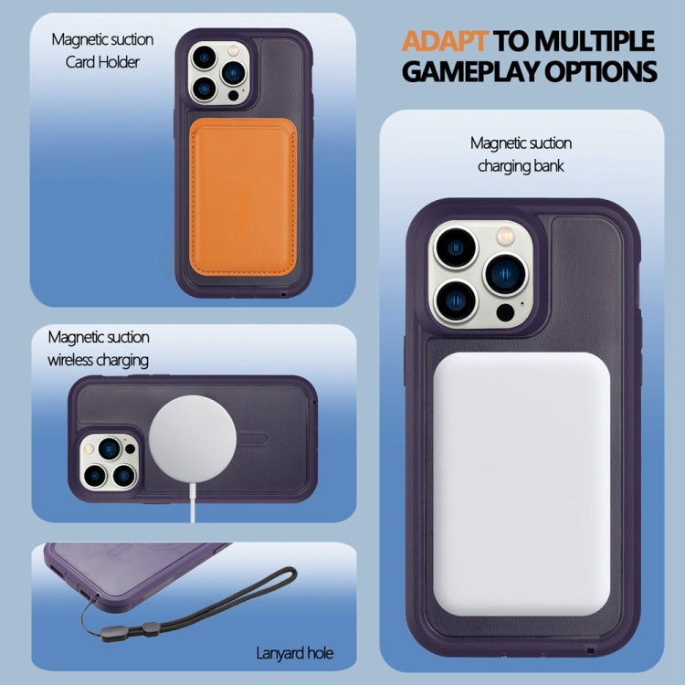 For iPhone 15 Pro Defender Series XT MagSafe Magnetic PC + TPU Shockproof Phone Case(Dark Purple) - HoMEdemic™ 