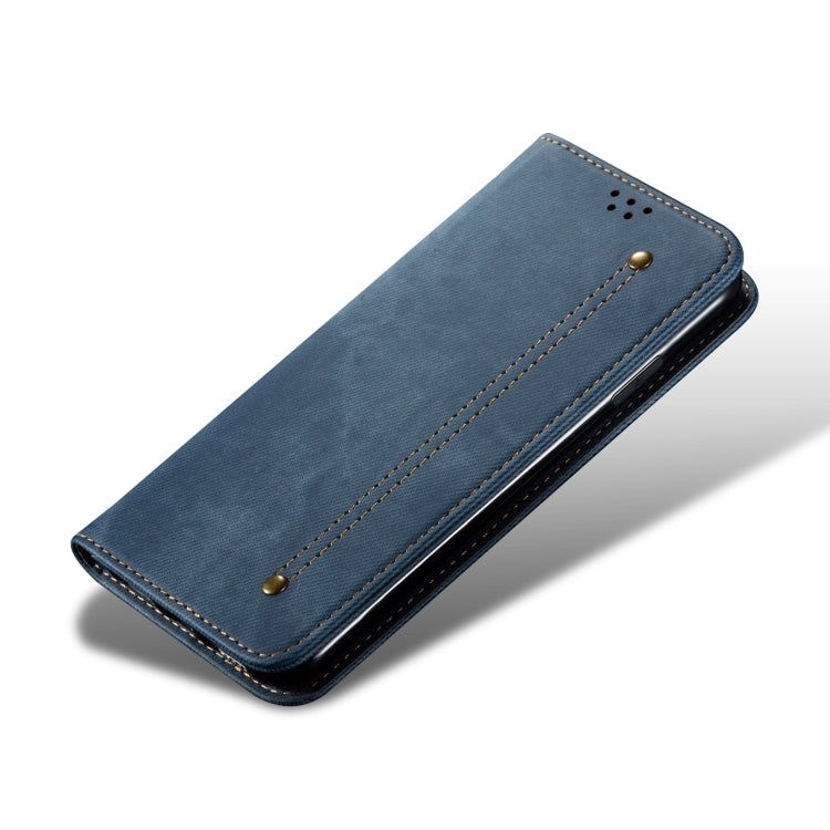 For iPhone 15 Pro Denim Texture Casual Style Horizontal Flip Leather Case(Blue) - HoMEdemic™ 