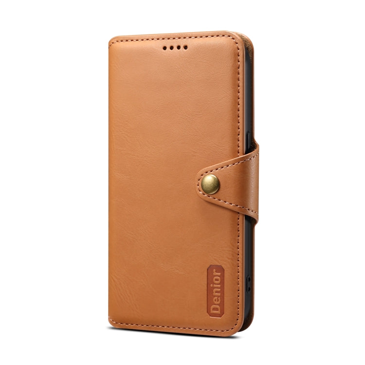 For iPhone 15 Pro Denior Cowhide Texture Wallet Style Leather Phone Case(Khaki) - HoMEdemic™ 