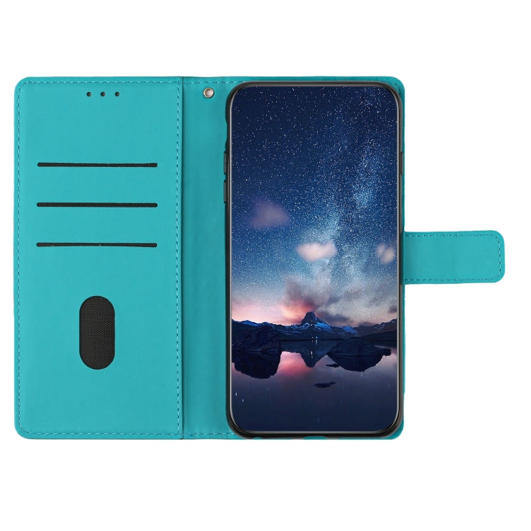 For iPhone 15 Pro Diamond Embossed Skin Feel Leather Phone Case(Blue) - HoMEdemic™ 