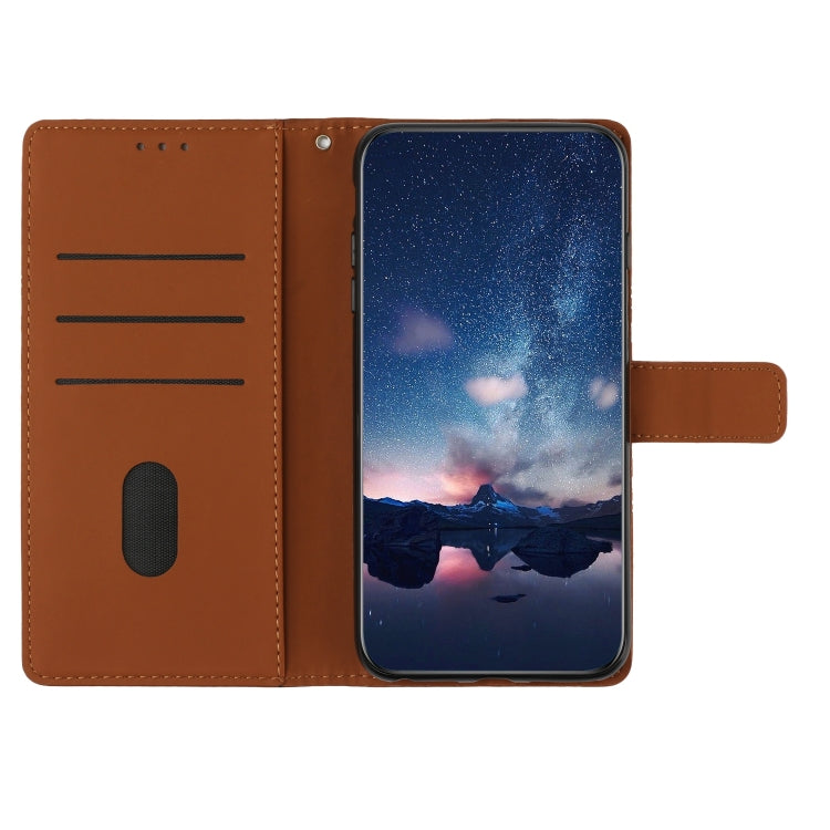 For iPhone 15 Pro Diamond Embossed Skin Feel Leather Phone Case(Brown) - HoMEdemic™ 
