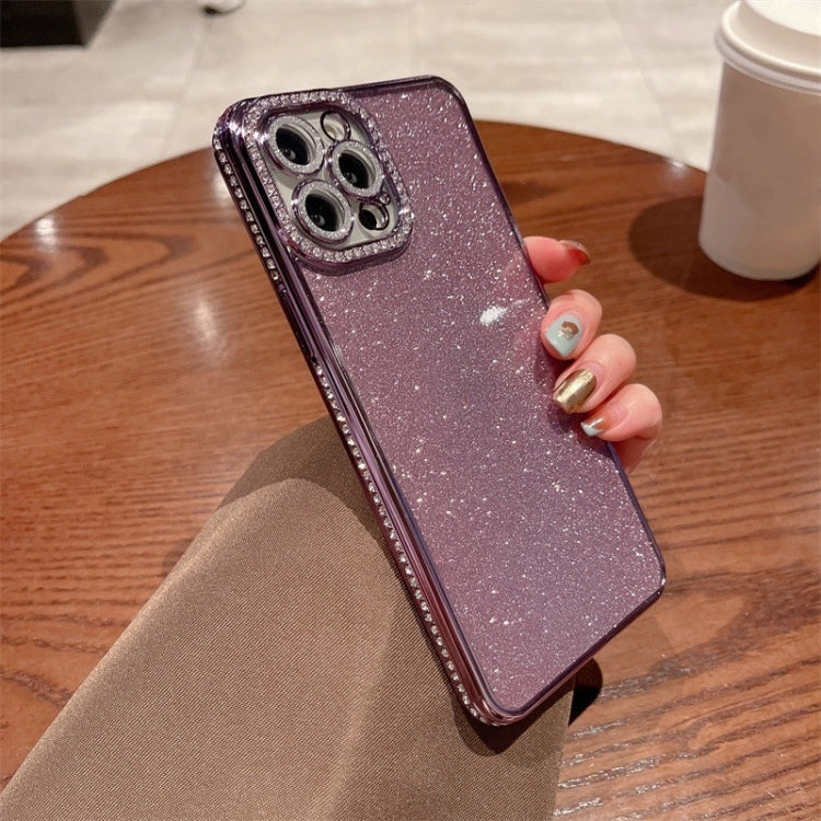 For iPhone 15 Pro Diamond Glitter TPU Phone Case(Purple) - HoMEdemic™ 