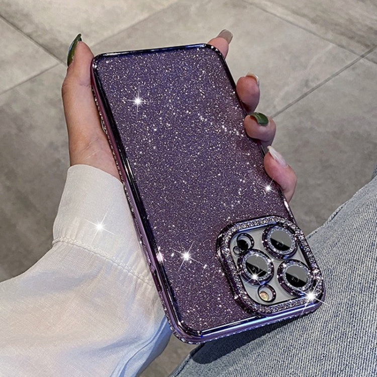 For iPhone 15 Pro Diamond Glitter TPU Phone Case(Purple) - HoMEdemic™ 