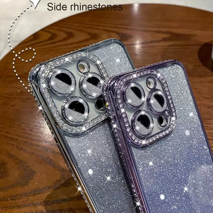 For iPhone 15 Pro Diamond Gradient Glitter TPU Phone Case(Gradient Silver) - HoMEdemic™ 