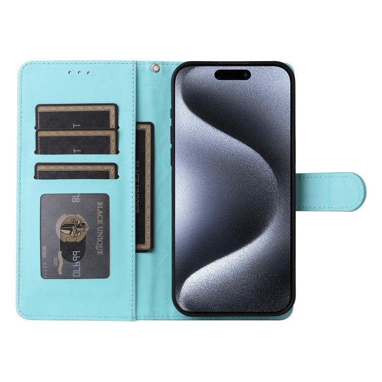 For iPhone 15 Pro Diamond Lattice Leather Flip Phone Case(Mint Green) - HoMEdemic™ 