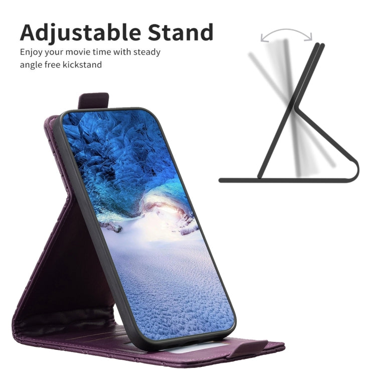 For iPhone 15 Pro Diamond Lattice Vertical Flip Leather Phone Case(Dark Purple) - HoMEdemic™ 