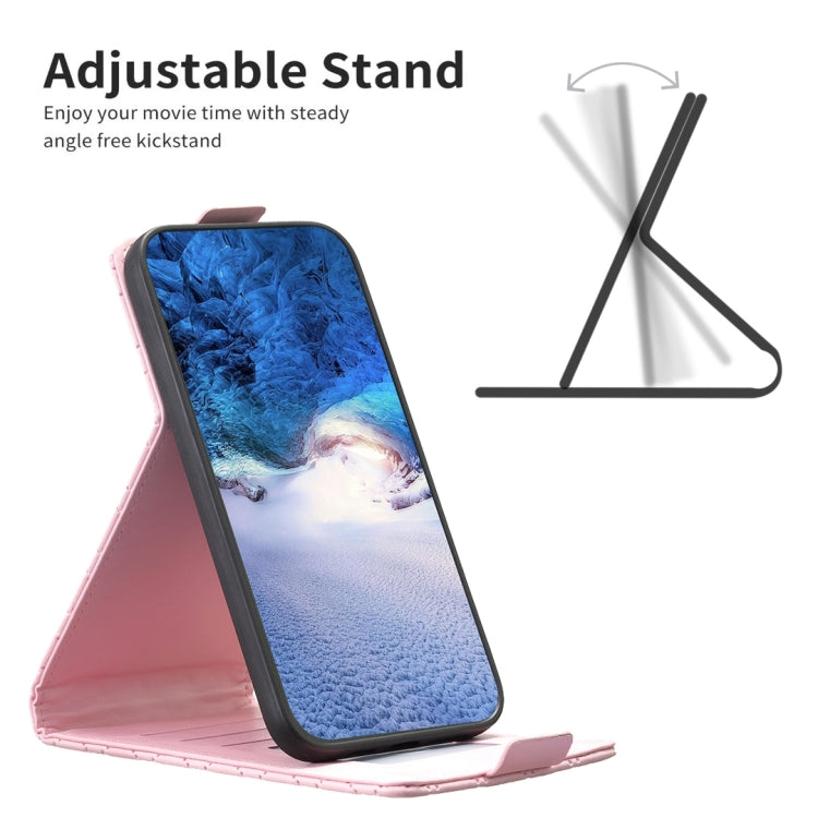 For iPhone 15 Pro Diamond Lattice Vertical Flip Leather Phone Case(Pink) - HoMEdemic™ 