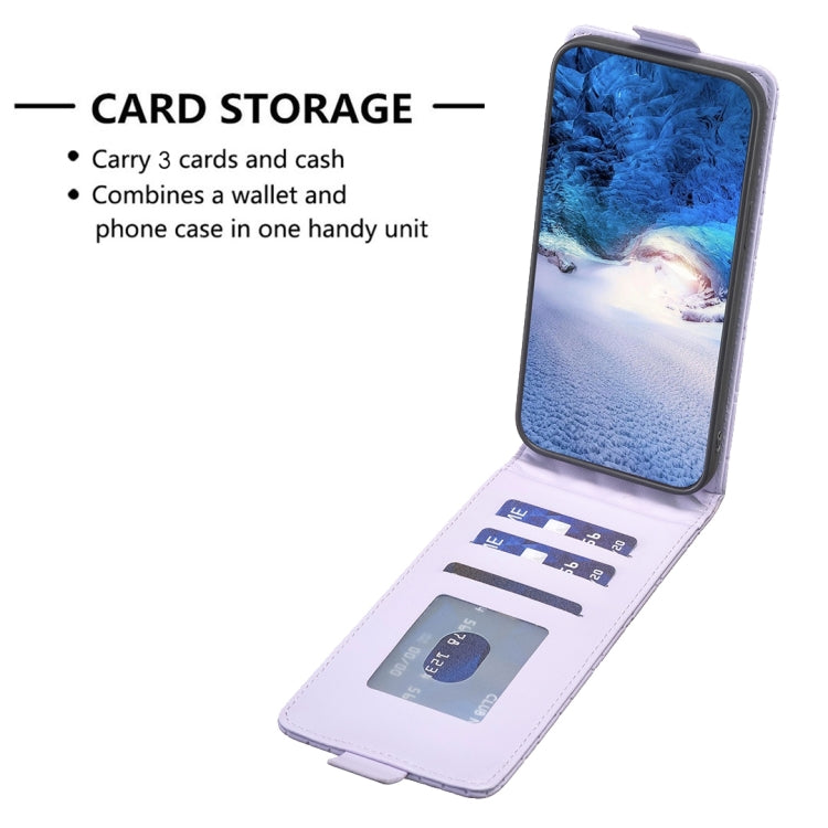 For iPhone 15 Pro Diamond Lattice Vertical Flip Leather Phone Case(Purple) - HoMEdemic™ 