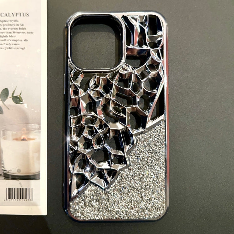 For iPhone 15 Pro Diamond Style Hollow Heat Dissipation Electroplated  TPU Phone Case(Black) - HoMEdemic™ 