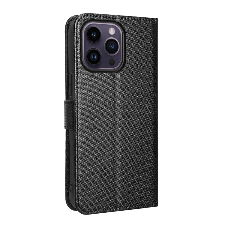 For iPhone 15 Pro Diamond Texture Leather Phone Case(Black) - HoMEdemic™ 