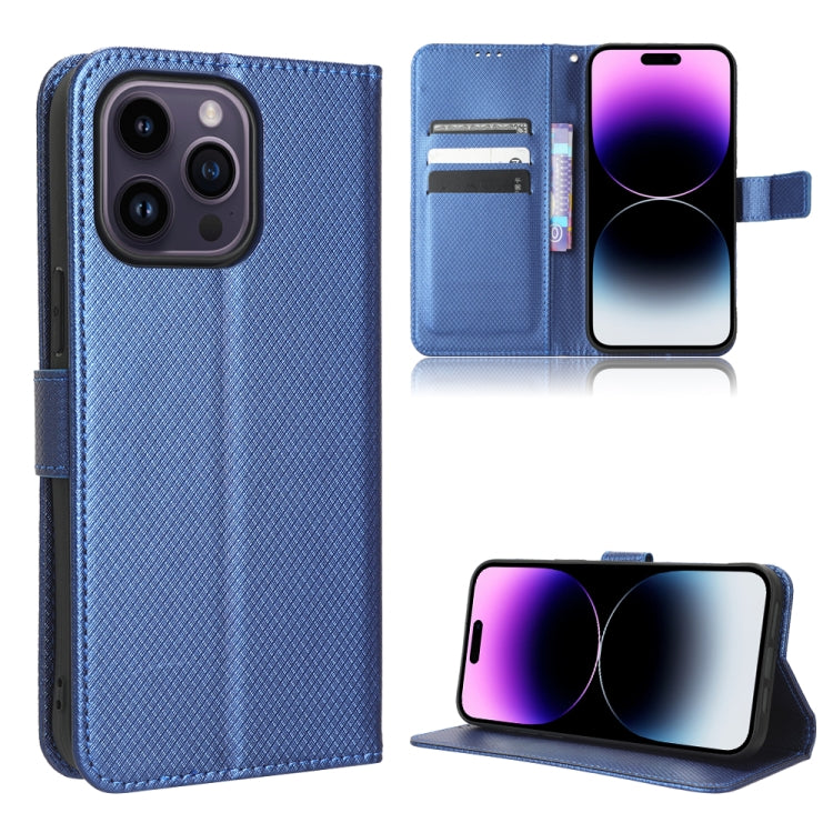For iPhone 15 Pro Diamond Texture Leather Phone Case(Blue) - HoMEdemic™ 