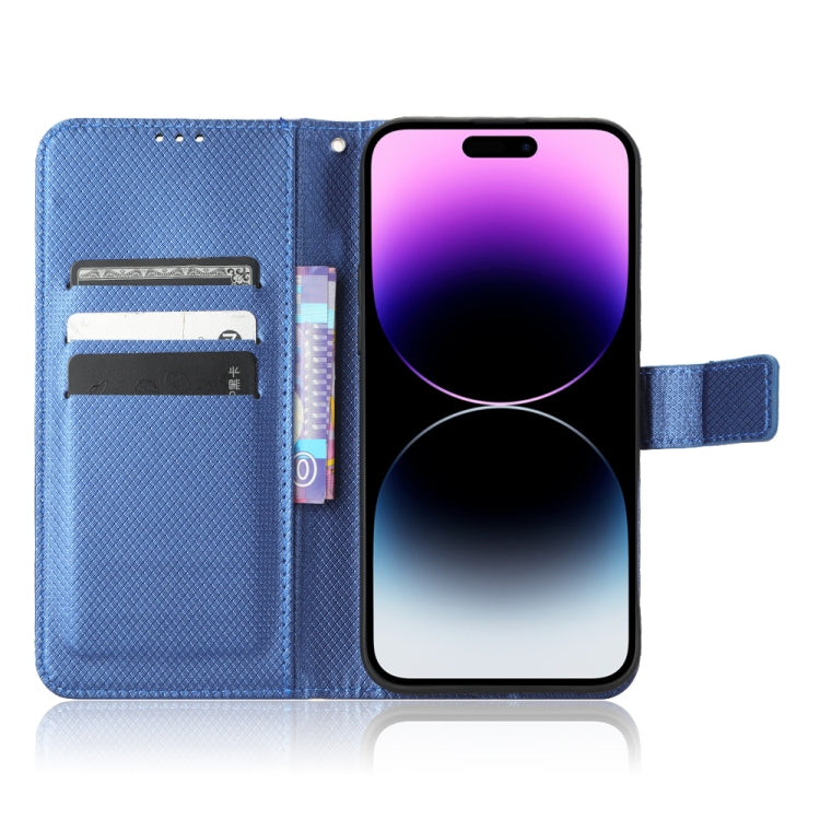 For iPhone 15 Pro Diamond Texture Leather Phone Case(Blue) - HoMEdemic™ 