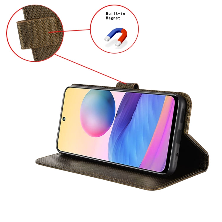For iPhone 15 Pro Diamond Texture Leather Phone Case(Brown) - HoMEdemic™ 
