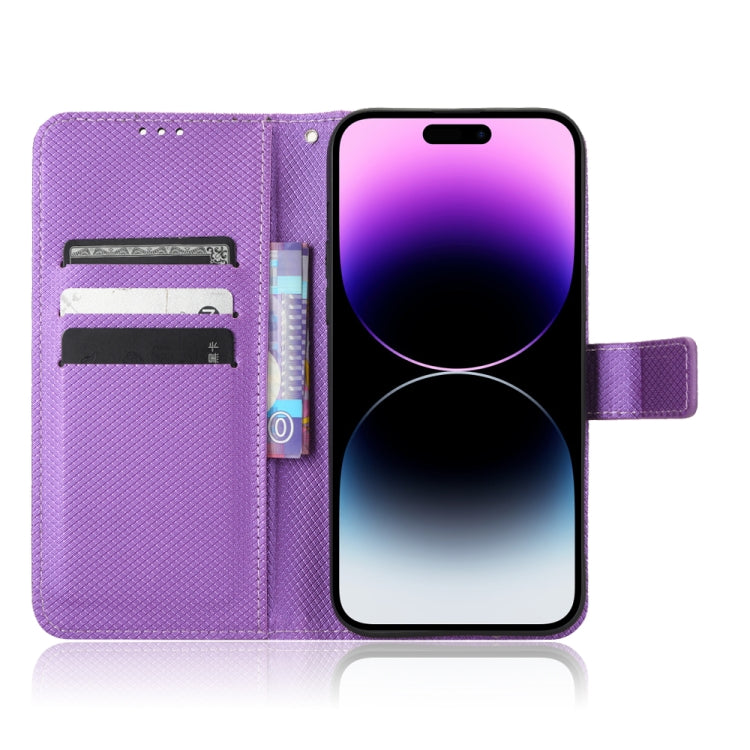 For iPhone 15 Pro Diamond Texture Leather Phone Case(Purple) - HoMEdemic™ 