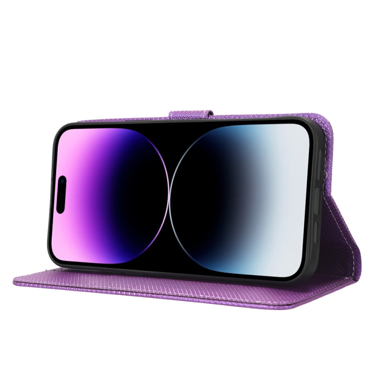 For iPhone 15 Pro Diamond Texture Leather Phone Case(Purple) - HoMEdemic™ 
