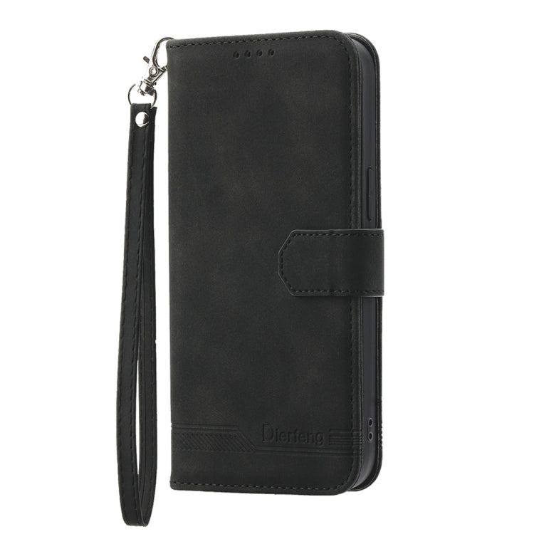For iPhone 15 Pro Dierfeng Dream Line TPU Hybrid PU Leather Phone Case(Black) - HoMEdemic™ 