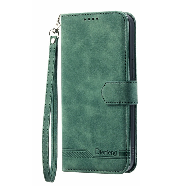 For iPhone 15 Pro Dierfeng Dream Line TPU Hybrid PU Leather Phone Case(Green) - HoMEdemic™ 
