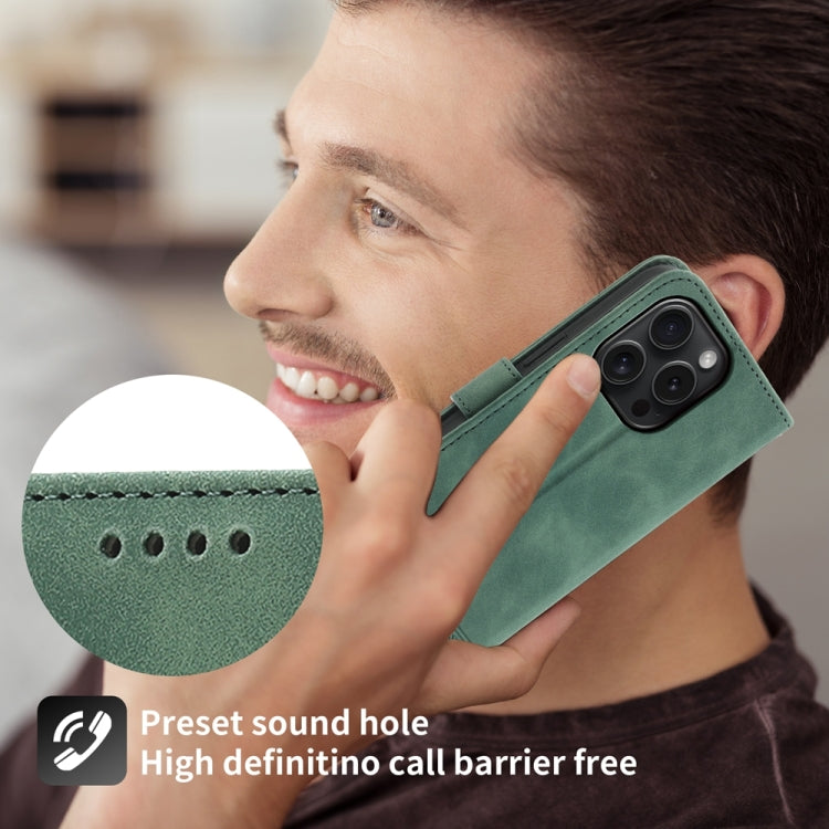 For iPhone 15 Pro Dierfeng Dream Line TPU Hybrid PU Leather Phone Case(Green) - HoMEdemic™ 