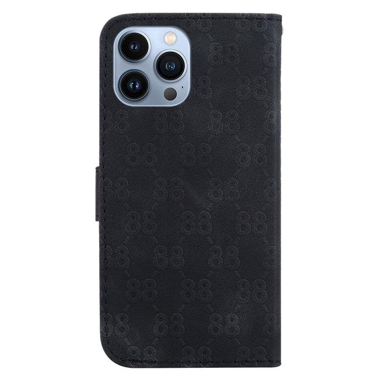 For iPhone 15 Pro Double 8-shaped Embossed Leather Phone Case(Black) - HoMEdemic™ 