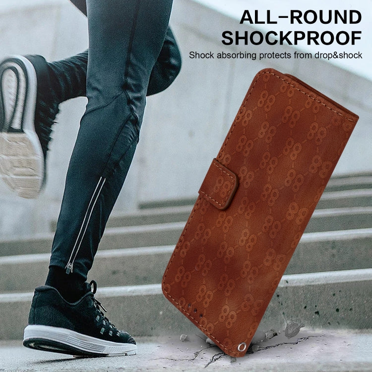 For iPhone 15 Pro Double 8-shaped Embossed Leather Phone Case(Brown) - HoMEdemic™ 